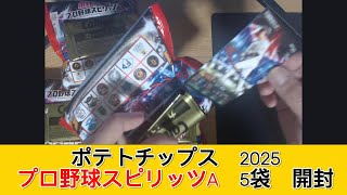 2025 カルビー プロ野球スピリッツＡ チップス 5袋　開封 - みづの廃信