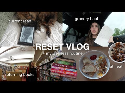 Reset vlog: costco haul, library run, my current wellness routine, what I eat in a day, book haul