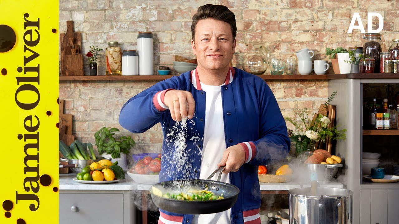 Creamy pea & courgette pasta: Jamie Oliver