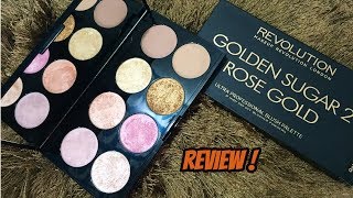 Makeup Revolution Golden Sugar 2 Rose Gold Blush Palette Review & Swatches