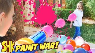 Paint War April Fools Day Battle! SuperHeroKids