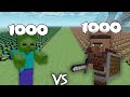 1000 Zombies Vs 1000 Guard Villagers | Minecraft |