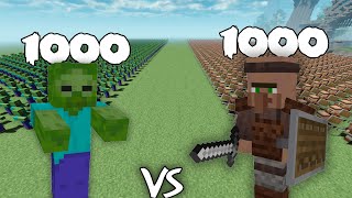 Download lagu 1000 Zombies Vs 1000 Guard Villagers | Minecraft | mp3