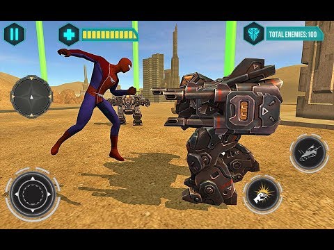Flying Spider Hero VS X Superhero Robots  - Video Cartoons For Kids - Android Gameplay