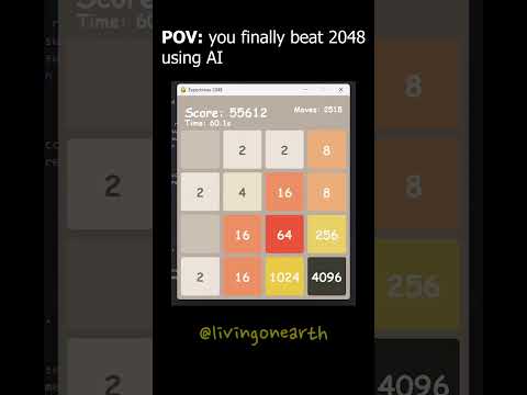 I made an AI that DESTROYS 2048 3 #shorts #coding #programming #memes