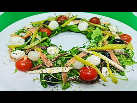 ENSALADA DE SALAZONES Y ENCURTIDOS NAVIDEÑA RAPIDA FACIL SENCILLA Y DELICIOSA RECETA SANA PARA TODOS