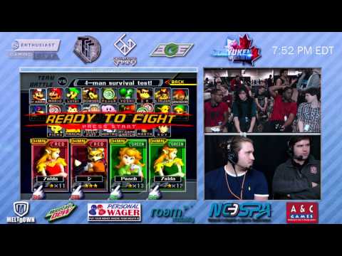 Shroomed & Weon-X (Sheik, Fox) vs Kirbykaze & Riddlebox (Sheik, Peach) - EGL - SSBM Doubles LQ