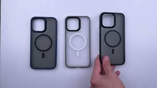 TPU+PC чехол Blueo Skin Friendly Frosted with MagSafe для Apple iPhone 15 Pro (6.1) Серый TPU+PC чехол Blueo Skin Friendly Frosted with MagSafe для Apple iPhone 15 Pro (6.1) Серый