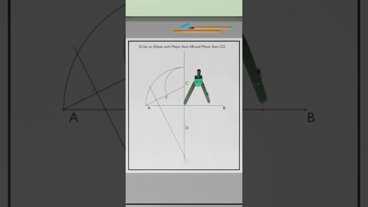 This Is The EASIEST Method To Draw An Ellipse Manually #shorts