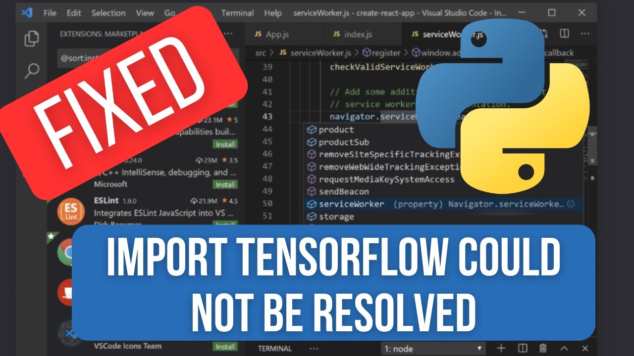 SOLVED : Import Tensorflow could not be resolved from source Pylance (reportMissingModuleSource)