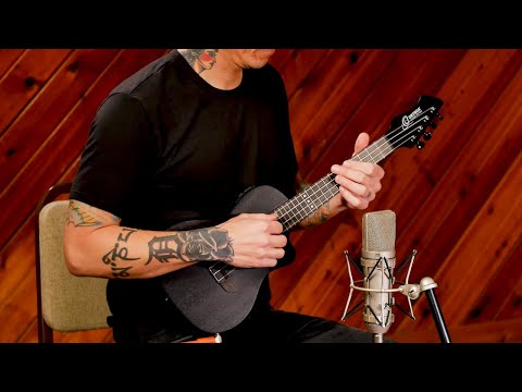 Horizon Concert Ukulele w/ Electronics and Tuner by Ortega Guitars - Satin Black - RUHZ-CE-SBK