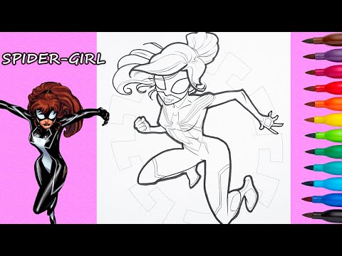 Spider-Girl Anya Corazón Coloring pages, Colored Spider-Girl with Markers #ColorGoArt