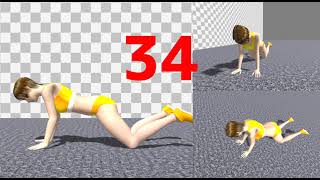 Knee push-ups, exercise to lose weight at home (1 min version)