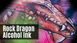 Rock Dragon Created with Alcohol Ink