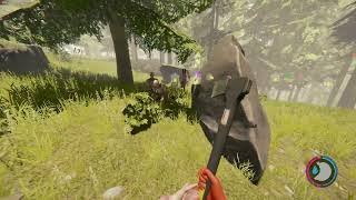 Cannibals humming a mantra after seeing me in red paint - The Forest