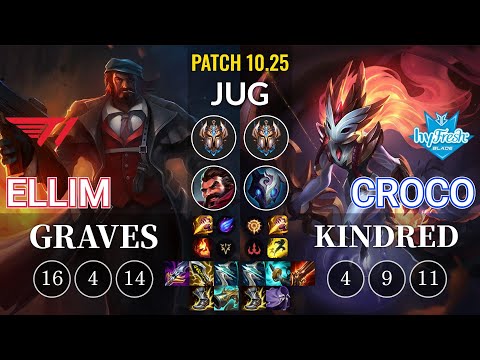 T1 Ellim Graves vs hyF Croco Kindred Jungle - KR Patch 10.25