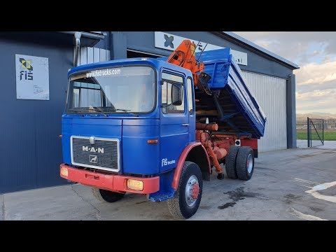 TRUCK MAN 19.240 + CRANE PALFINGER 9100 4X4 TIPPER FIŠ TRUCKS & MACHINERY SLOVENIA