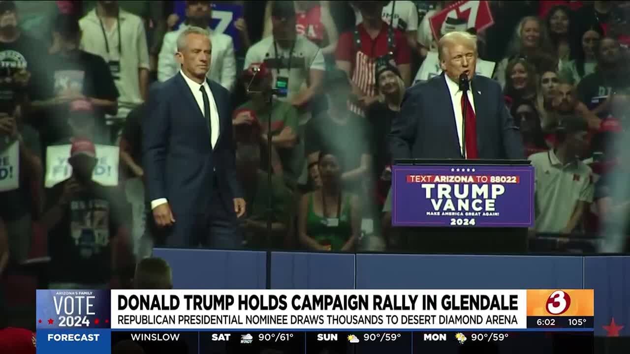 Donald Trump holds campaign rally in Glendale