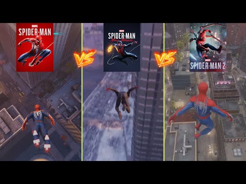 Marvel’s Spider-Man vs Miles Morales vs Spider-Man 2 Swinging Comparison (4k 60FPS)