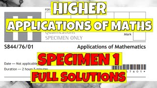 Higher Applications Specimen Paper 1
