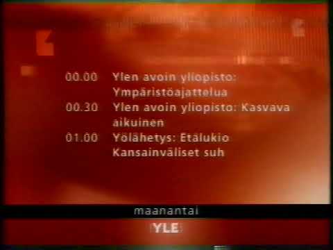 YLE TV1 Tulevia ohjelmia 2001