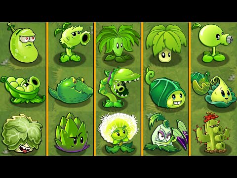 Every Random 12 Team 3 GREEN Plants Power-Up! in Plants vs Zombies 2 Final Bosses