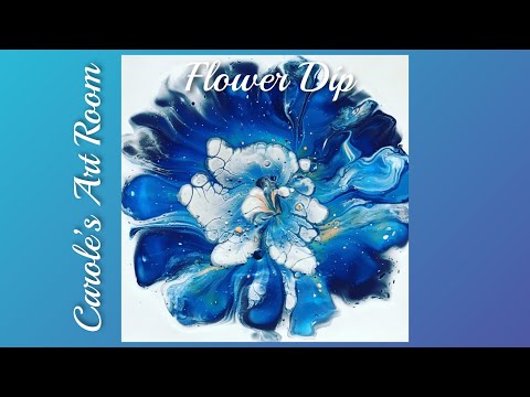 (494) Reverse Flower Dip, Acrylic paint pouring, New Recipe