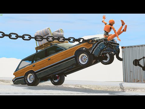 Cars vs Giant Chain 😱 #2 - BeamNG Drive Crashes