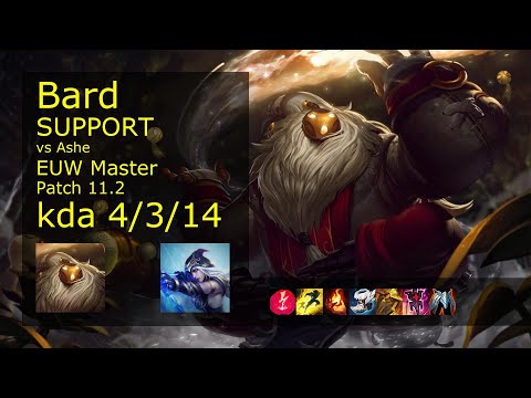 Bard Support & Jhin vs Ashe & Seraphine - EUW Master 4/3/14 Patch 11.2 Gameplay