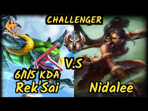 Freire (REK'SAI) vs NIDALEE - 6/1/5 KDA JUNGLE CHALLENGER GAMEPLAY - BR