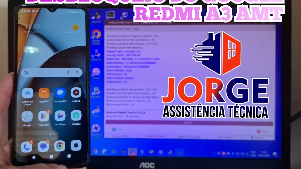 Desbloqueo do Google Xiaomi Redmi A3 ANDROID MULTI TOOL