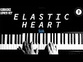 Sia - Elastic Heart Karaoke LOWER KEY Slowed Acoustic Piano Instrumental Cover [MALE KEY]