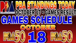 PBA STANDINGS TODAY OCTOBER 17, 2025 | GAMES RESULT | GAMES SCHEDULE October 18, 2025