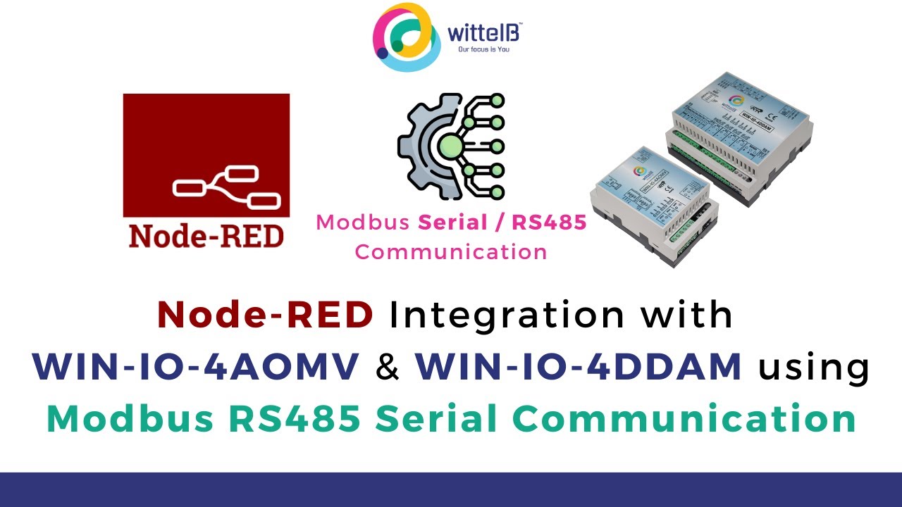 Node-RED Integration with WIN-IO-4AOMV & WIN-IO-4DDAM Modbus RS485 Serial I/O Cards | IoT | WittelB