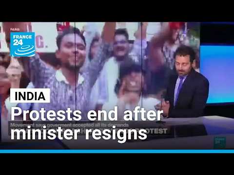 India's 'cockroach' party says ending protest after minister resigns