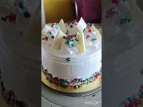 simple vanilla cake | white vanilla cake design #shortvideo #shorts