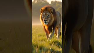 Lion Walks Through Morning Mist | Majesty of the African Dawn #lion