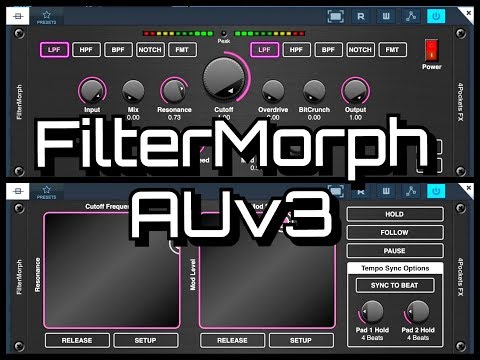 FILTERMORPH AUv3 by 4Pockets - Creative Filter - Modulation - Bit Crusher & Delay - iPad Tutorial