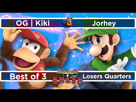 Losers Quarter Finals Jorhey (Luigi) vs Kiki (Diddy Kong) - Boardwalk Smash #30 - SSBU