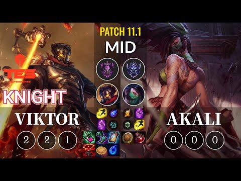 TES knight Viktor vs Akali Mid - KR Patch 11.1