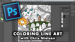4 Methods For COLORING LINE ART in Photoshop