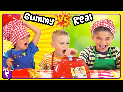 GUMMY vs REAL COMPILATION 90 Minutes! Challenges By HobbyKids
