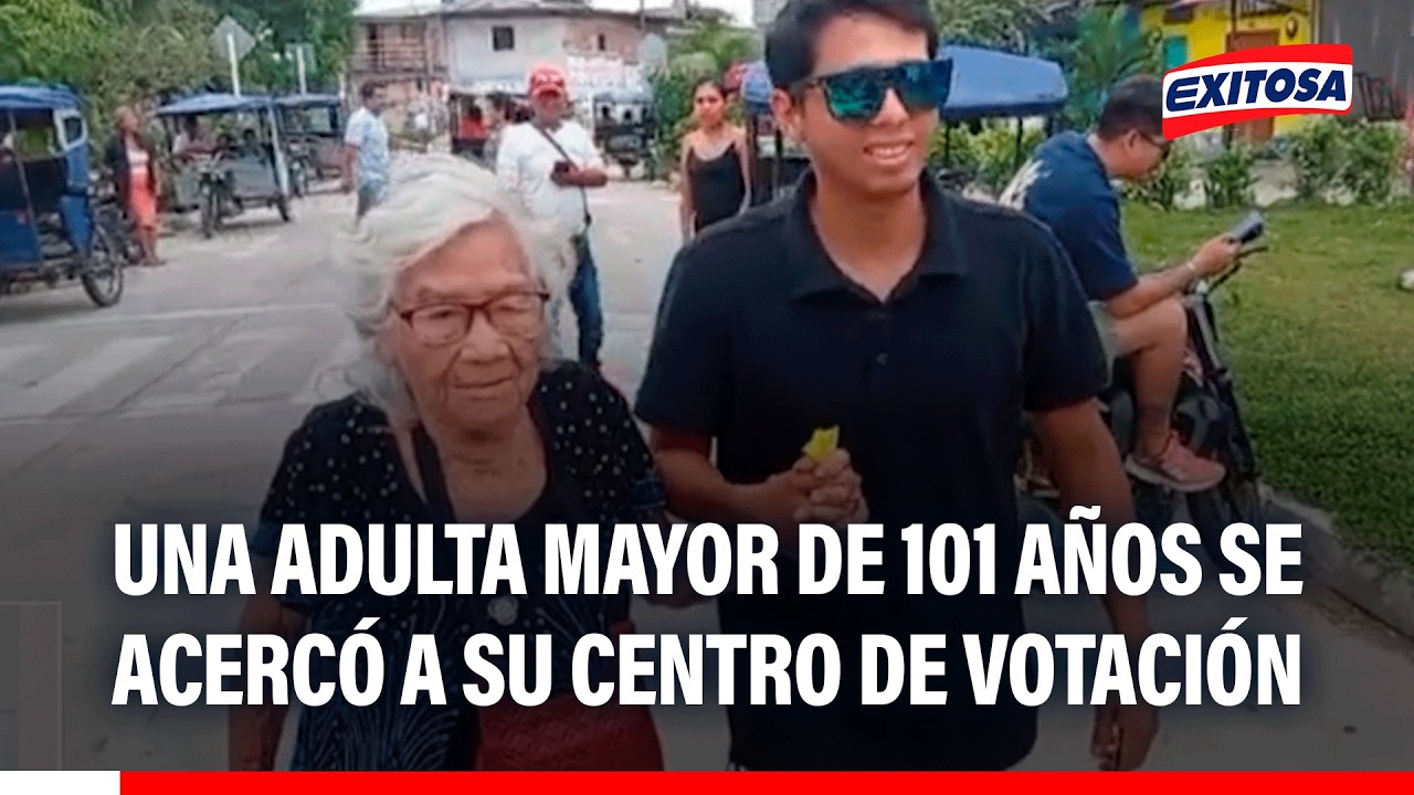🔴🔵 Adulta mayor de 101 años se acercó a su centro de votación para cumplir con su deber ciudadano