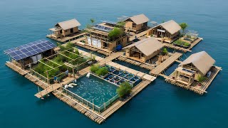 He Built a Huge Bamboo Floating House With a Few 1000s of Dollars. Full Construction Process