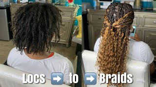 Braids over Locs the Knotless Way! | Fall Color Goddess Braids| Braid School Ep. 49