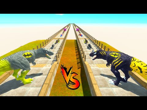 BATMAN T-REX vs BATMAN T-REX RACE BATTLE COMPETITION - Animal Revolt Battle Simulator
