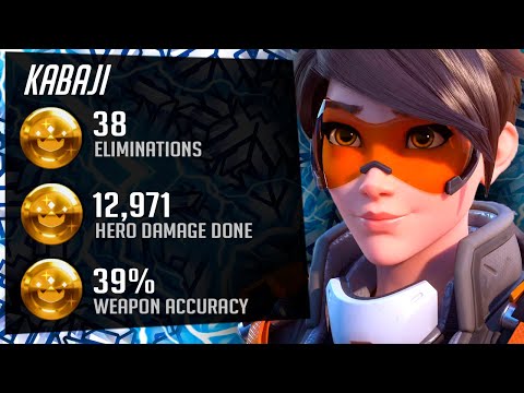 Kabaji Tracer - Insane Tracking! 38 elims! [ Overwatch Season 31 Top 500 ]