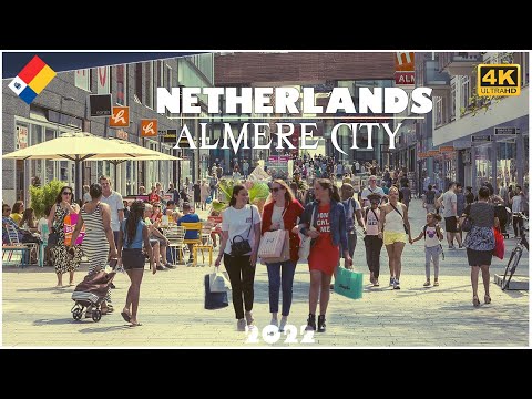 Walking tour in Almere / Youngest City in the Netherlands - The best shopping mall  / 4k UHD