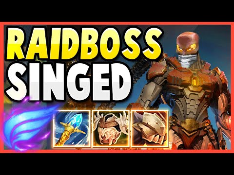 TAKING NEGATIVE DAMAGE AS SINGED *UNSTOPPABLE* - League of Legends Gameplay