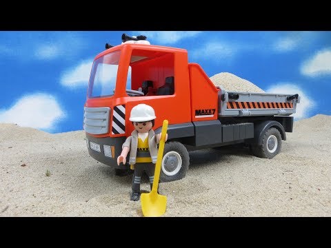 فيلم لعبة الحفار للأطفال : حفار بلاي موبيل للأطفال المناسب لمواقع البناء - فيلم لعبة الحفار